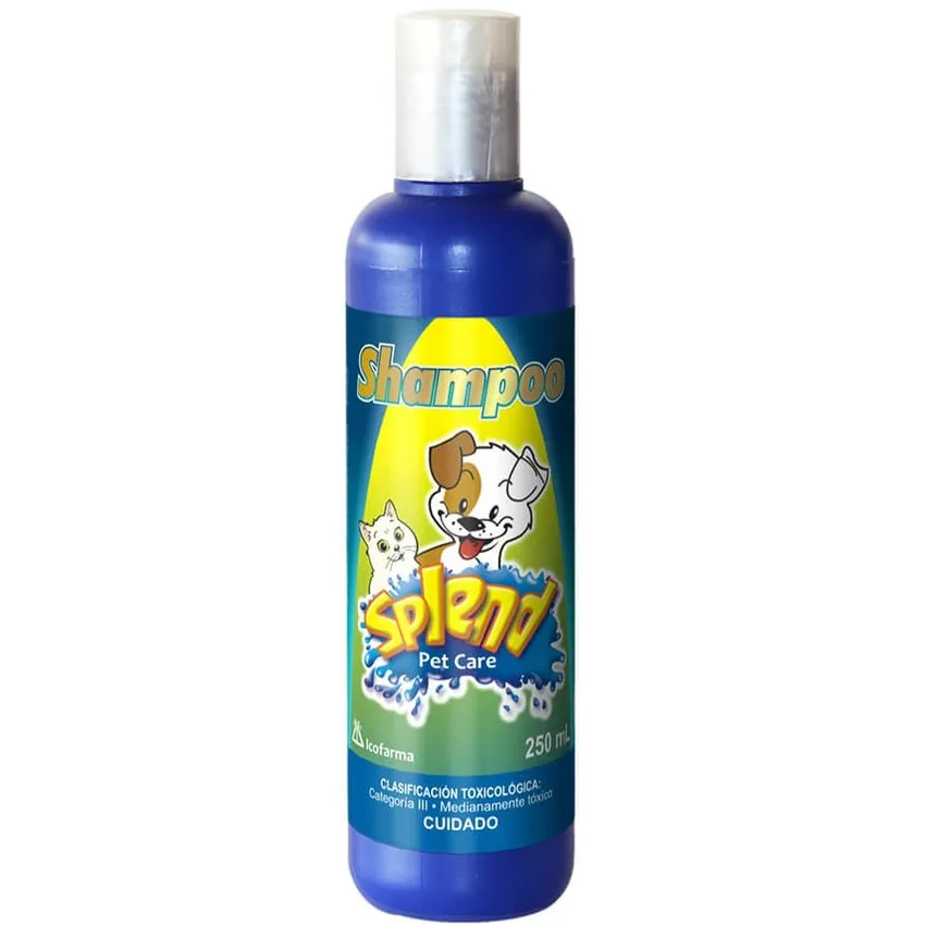 Splend Shampoo Insecticida Pulgas Garrapatas Perros Gatos 250Ml