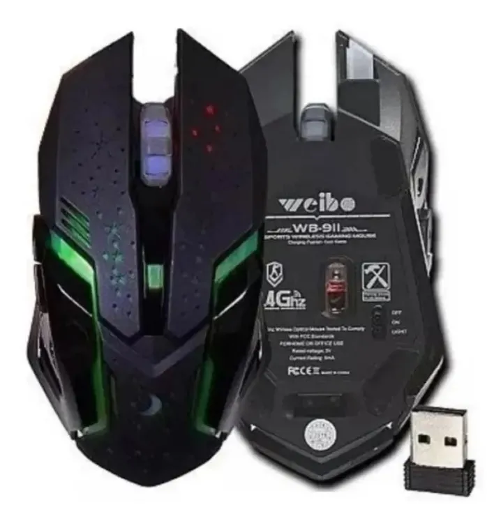 Mouse Gamer Wb-911 Retroiluminado 3200DPI Inalambrico