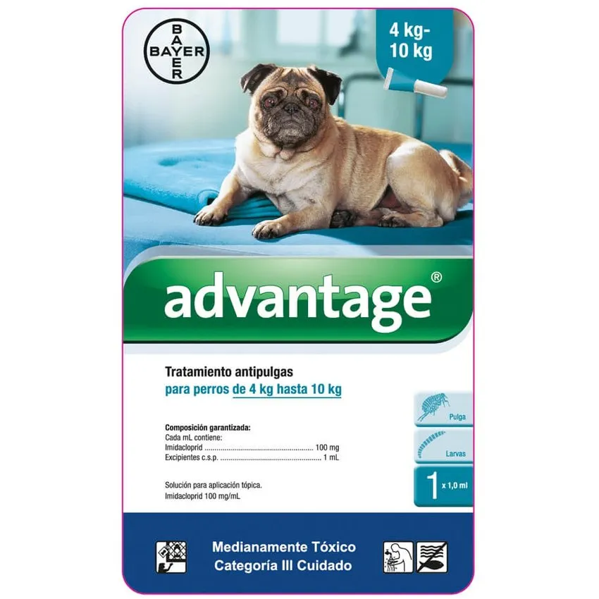 Advantage Antipulgas Perros 4,1 A 10Kg Pipeta 1Ml