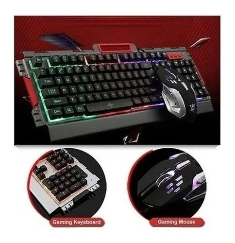 Combo Gamer Teclado Y Mouse K33 Base Metálica Iluminado Rgb