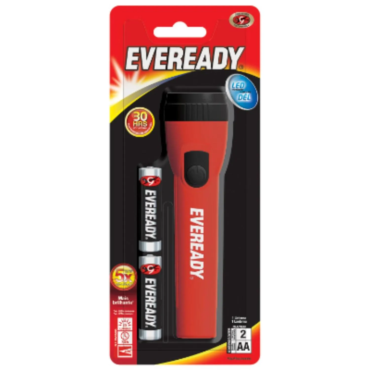 Linterna Led Eveready Incluye 2 Pilas AA x 3 Und