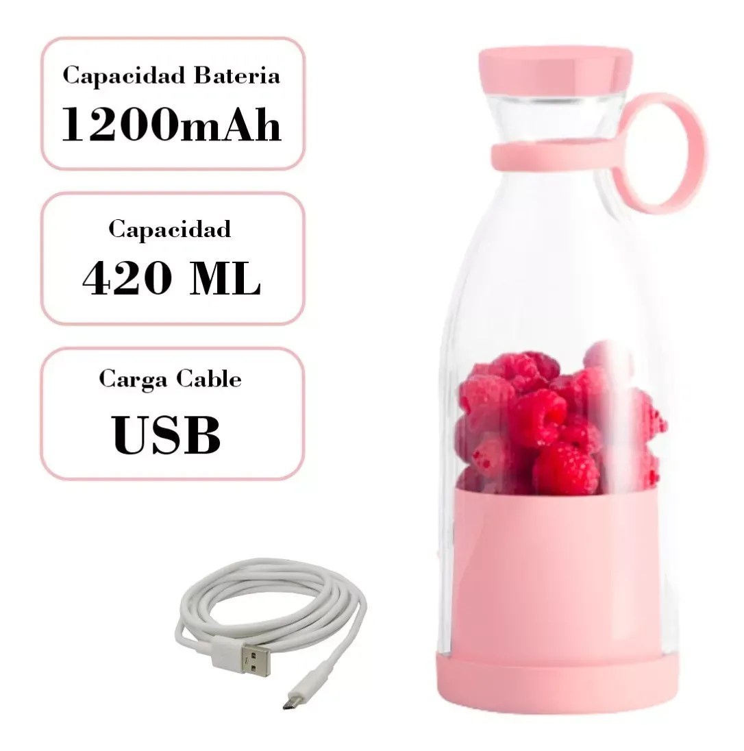 Mini Licuadora Recargable Usb Batidos Jugos Gym Botella