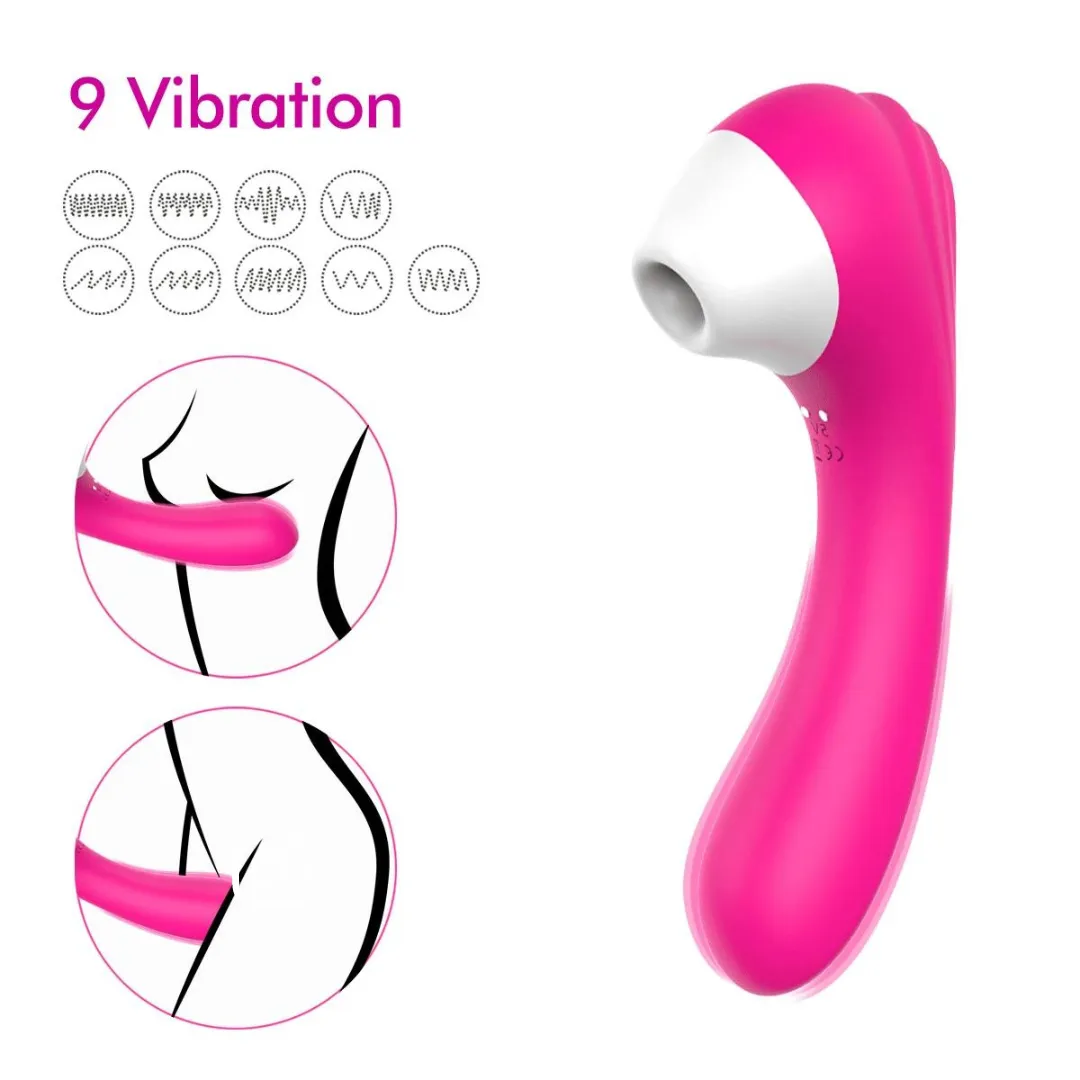 Vibrador Consolador Succionador De Clitoris 2 En 1