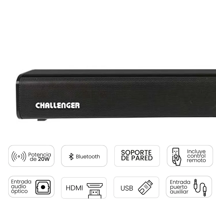 Barra De Sonido CHALLENGER SB20W Negro