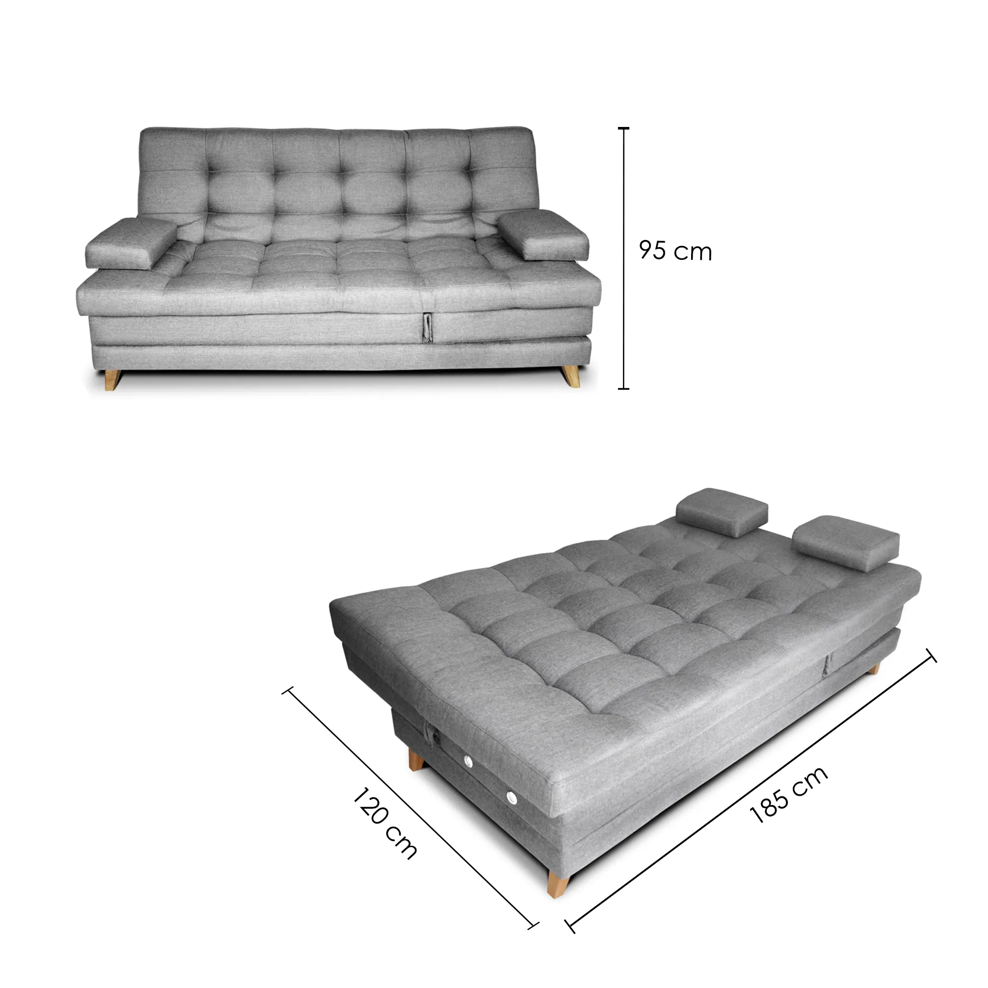 Sofa Cama Suave Color Gris