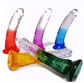 Dildo Consolador Color Degrade Genérico Gel Flexible con Ventosa