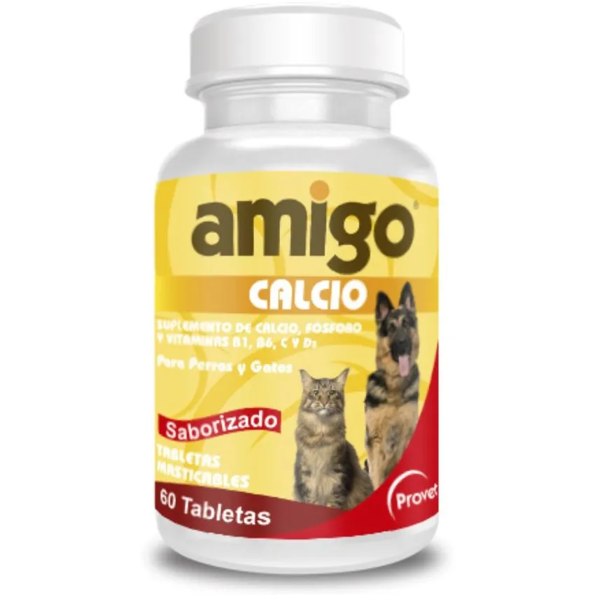 Amigo Calcio Suplemento Nutricional Perros Gatos X60 Tabletas