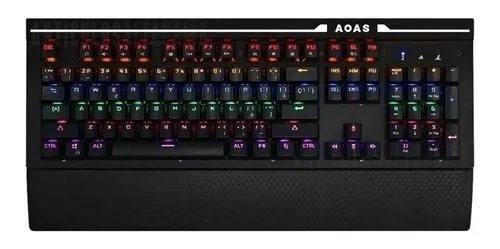 Teclado Gamer Mecanico Aoas As-808 Con Luces Alambrico Mecanico