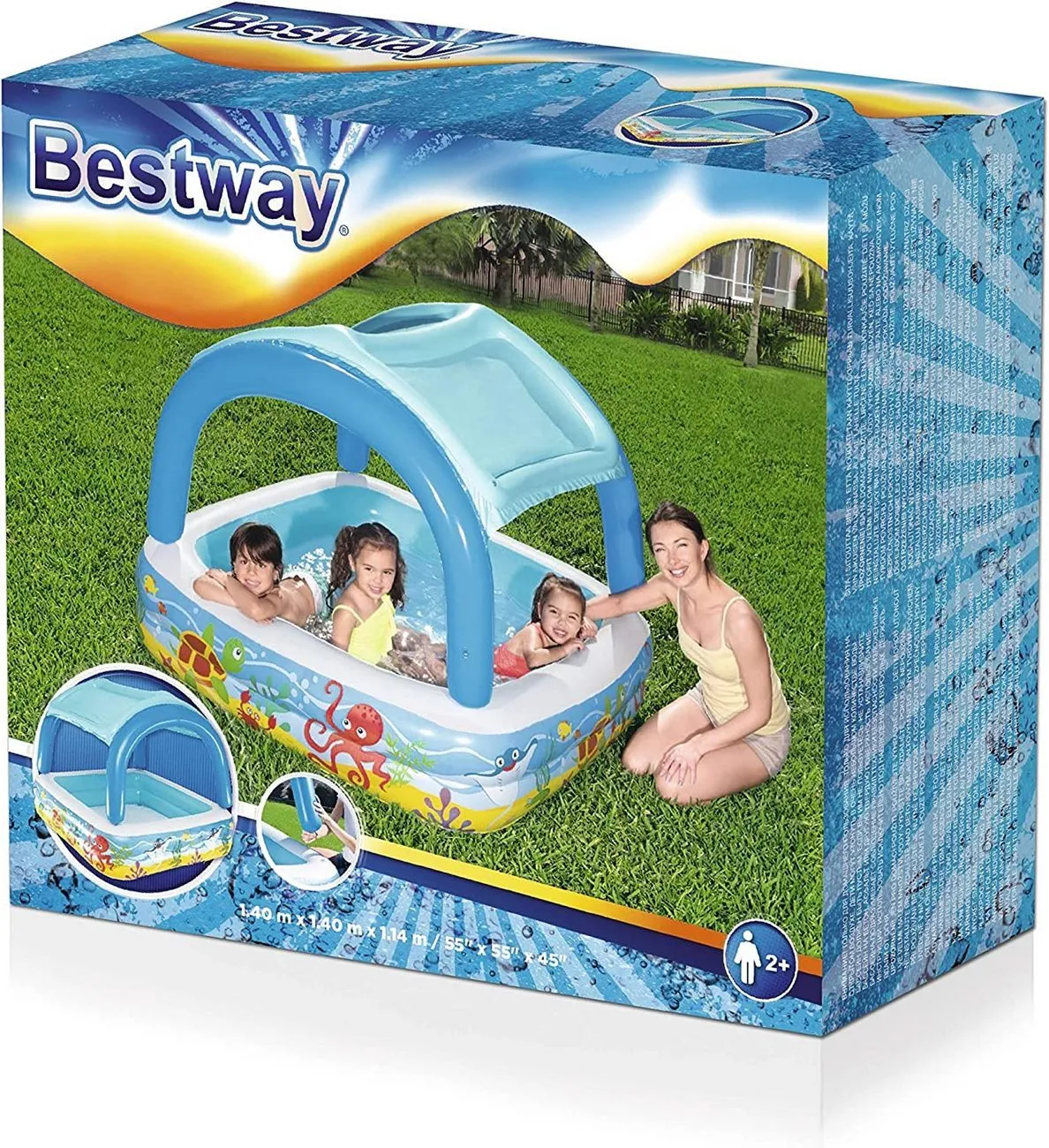 Piscina Inflable Cuadrada Bestway 52192 265l Multicolor