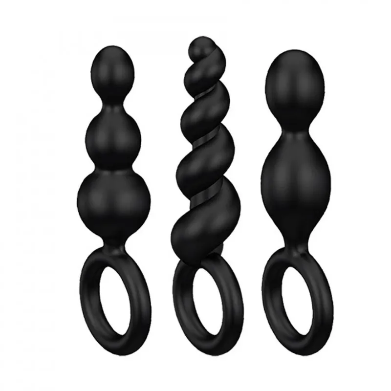 Set De Plugs Anales Booty Negro SATISFYER