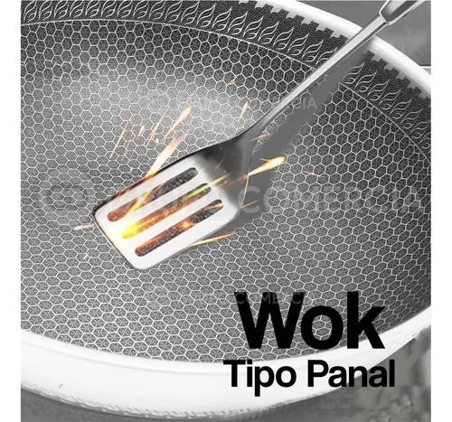 Sarten Wok 30 Cm Acero Inoxidable Alta Calidad Antiadherente