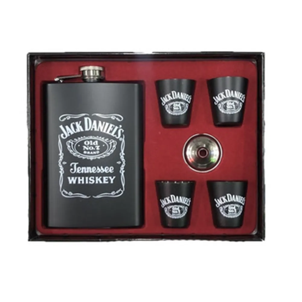 Set de Licorera Jack Daniels Copas y Embudo