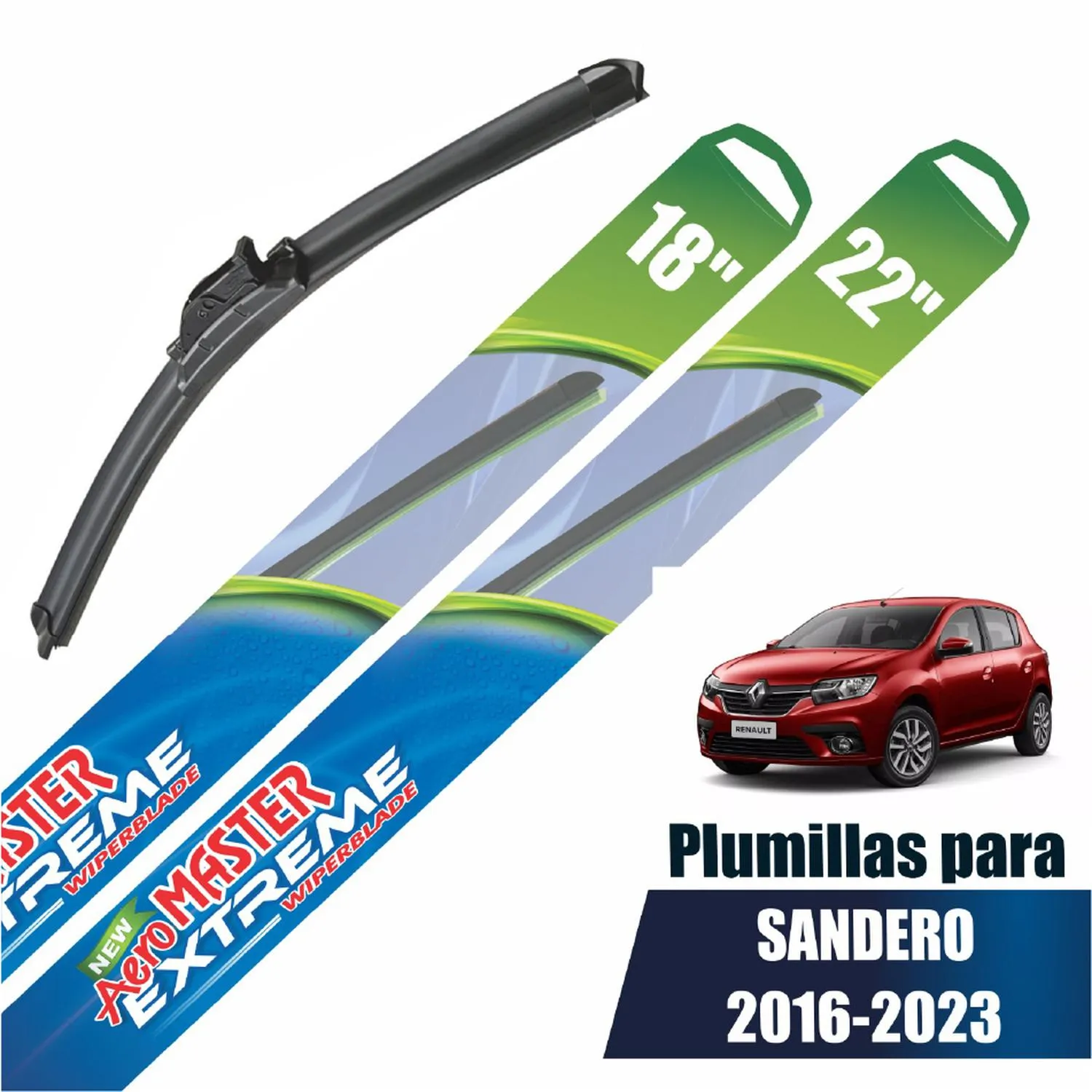 Par Plumillas Codinter AeroExtreme Para Renault Sandero 18"|22"