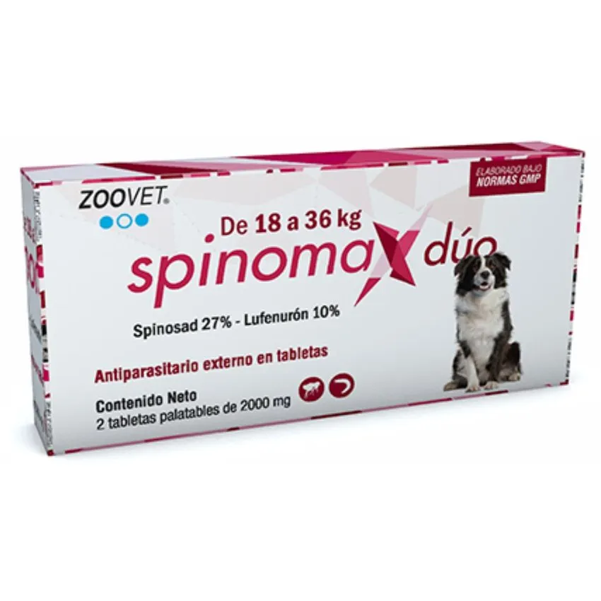 Spinomax Duo Antipulgas Perros 18-36Kg Tabletas