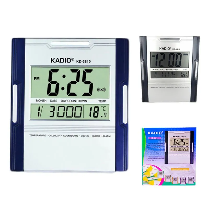 Reloj Digital Cuadrado Alarma Temperatura Fecha Kadio KD-3810