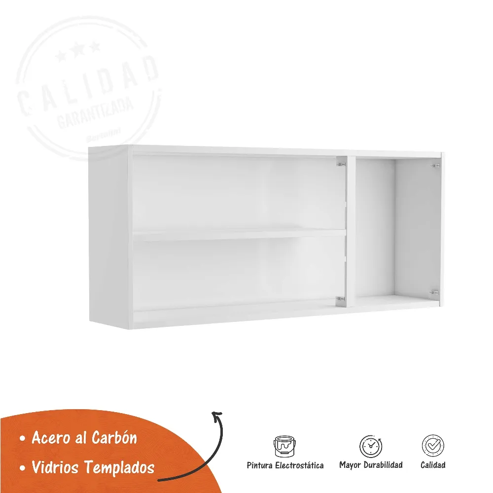 Mueble Superior De Cocina 3 Puertas Vidrio Bertolini Plus Negro