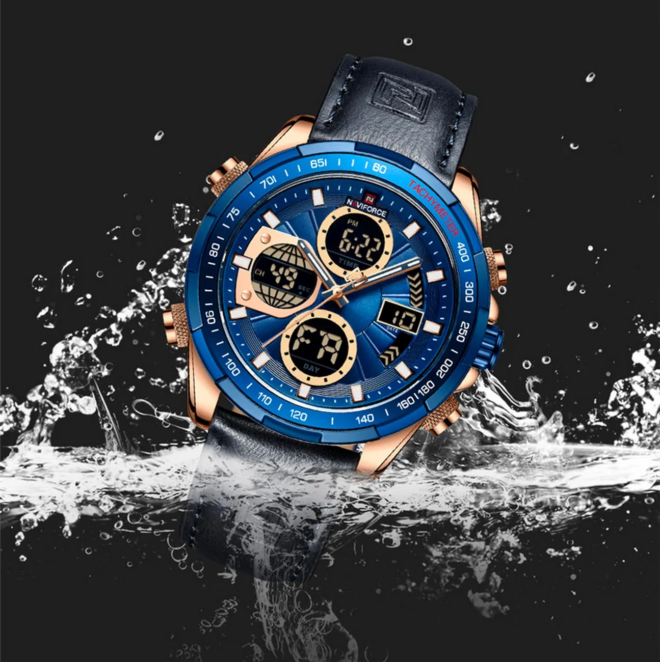 Reloj Naviforce Original Nf9197 Azul Oscuro + Estuche