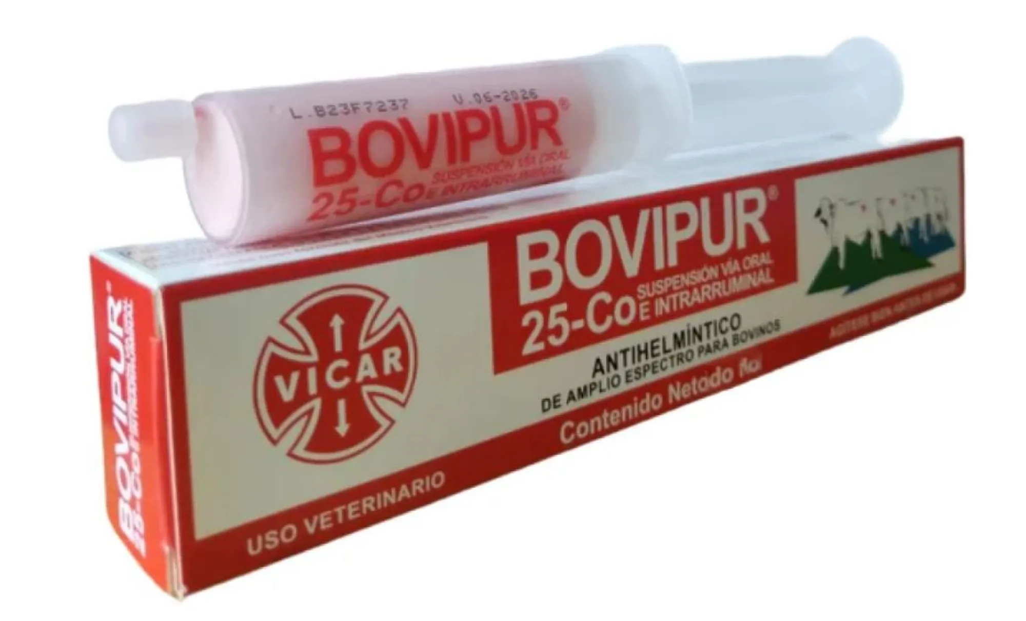 Bovipur 25% Co Antiparasitario Suspension Oral Jeringa x20ml