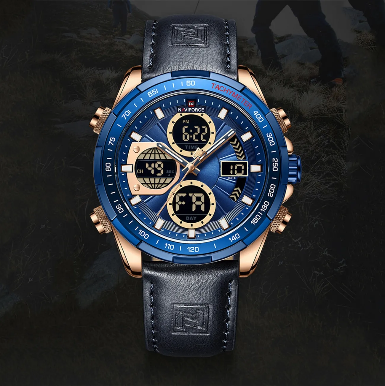 Reloj Naviforce Original Nf9197 Azul Oscuro + Estuche