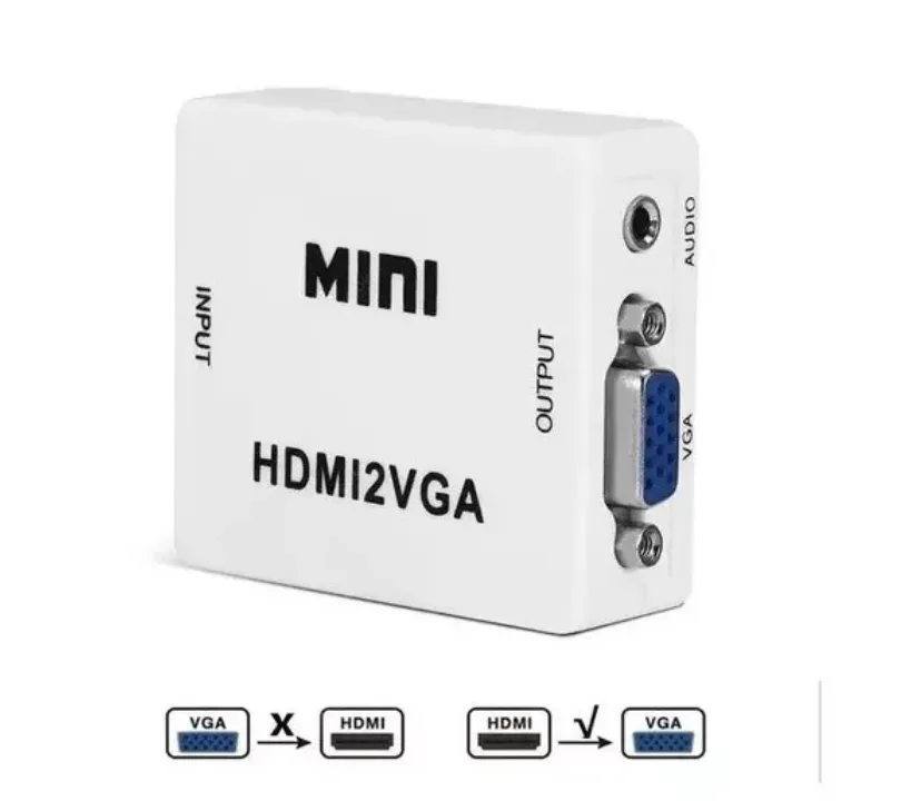 Adaptador Convertidor De Video Hdmi A Vga + Salida Audio