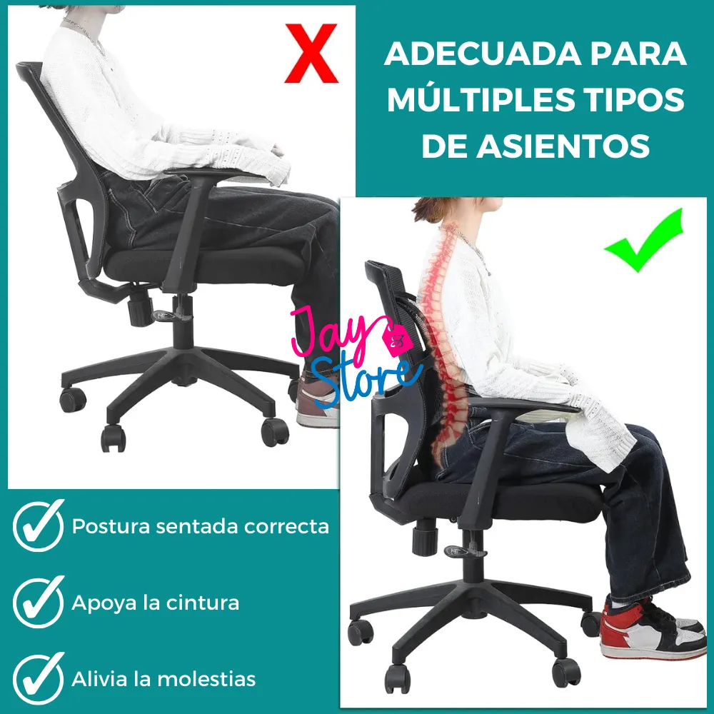 Espaldar Corrector Postura Lumbar Espalda Soporte Silla Carro