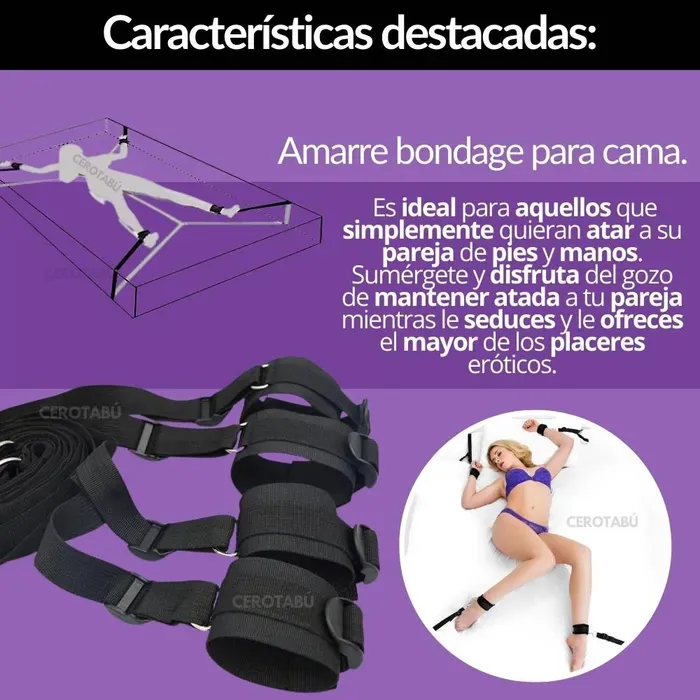 Sometedor Esposas BDSM Amarre Para Cama Juego Erotico