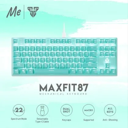 Teclado Gamer Mecánico Me Fantech Maxfit87 Verde Agua Mk856