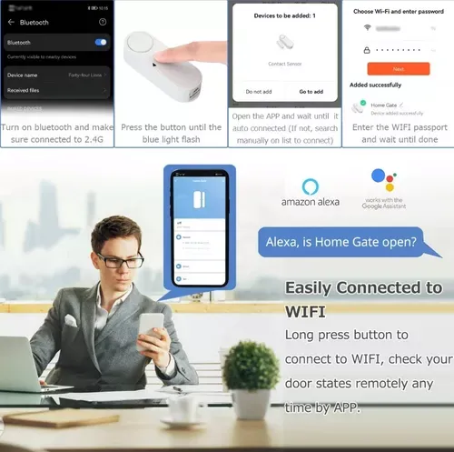 Sensor De Puerta Ventana Inteligente Alexa Y Google Apertura