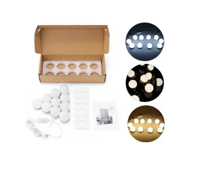 Kit De Luces Led Para Espejo Estilo Hollywood 10 Bombillas