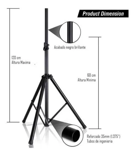 Trípode Soporte Para Parlante/Cabina De 60 A 120 Cm Nt-h5