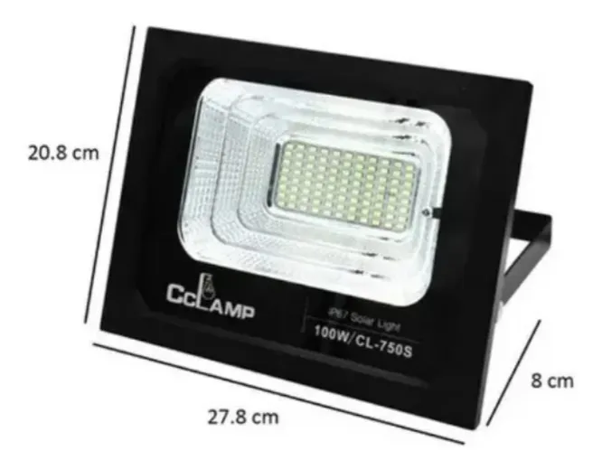 Reflector Lampara Led Panel Solar Exterior 100w Recargable