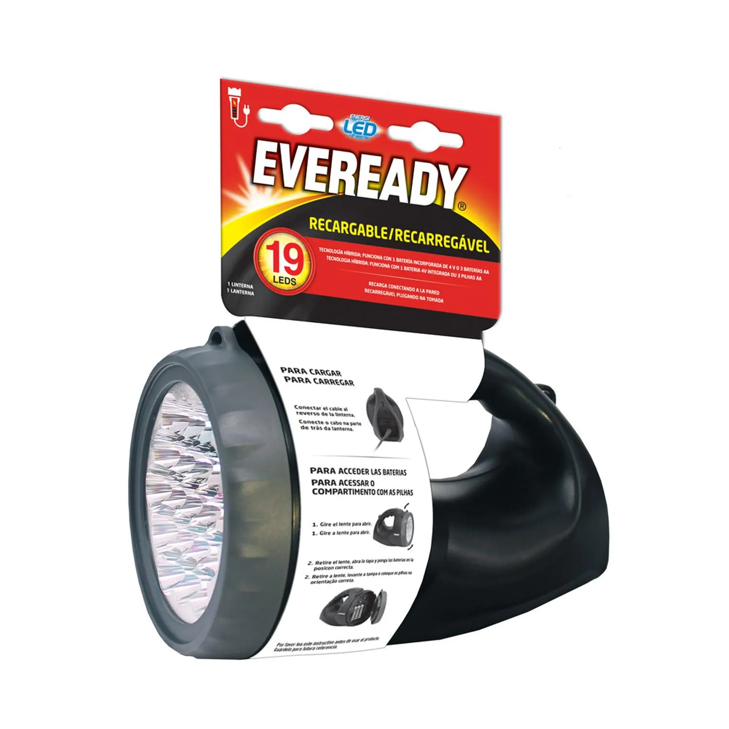 Linterna Recargable Hibrida Eveready 16 HR 50 LUMENS