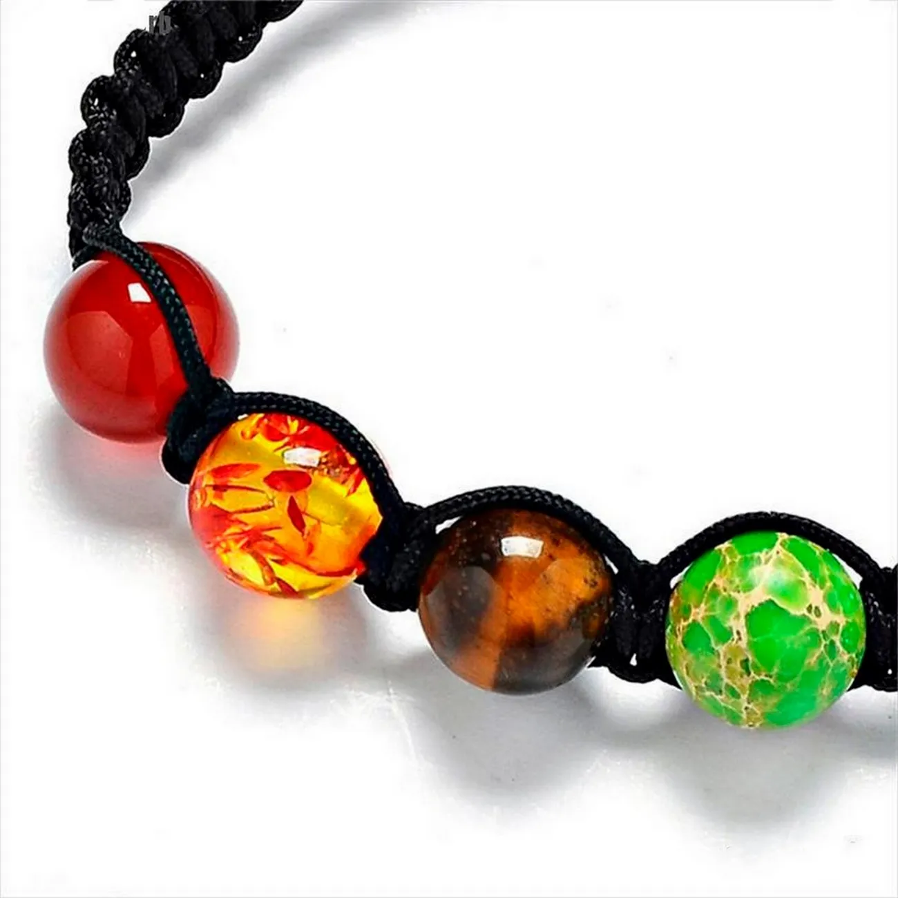 Pulsera 7 Chakras Cuarzos Tejida Unisex + Estuche 