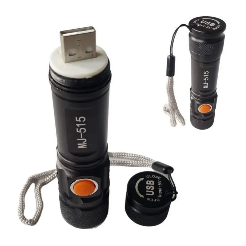 Linterna Mini Recargable Luz LED 3 modos Zoom DUX MJ-515