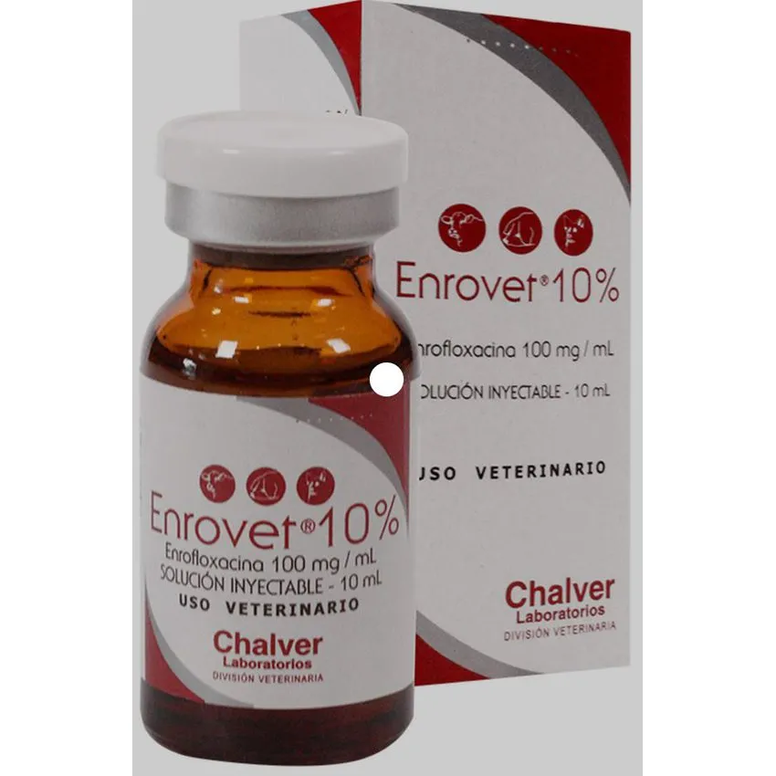 Enrovet 10 Antibiotico Inyectable Bovinos Porcinos Aves 10Ml