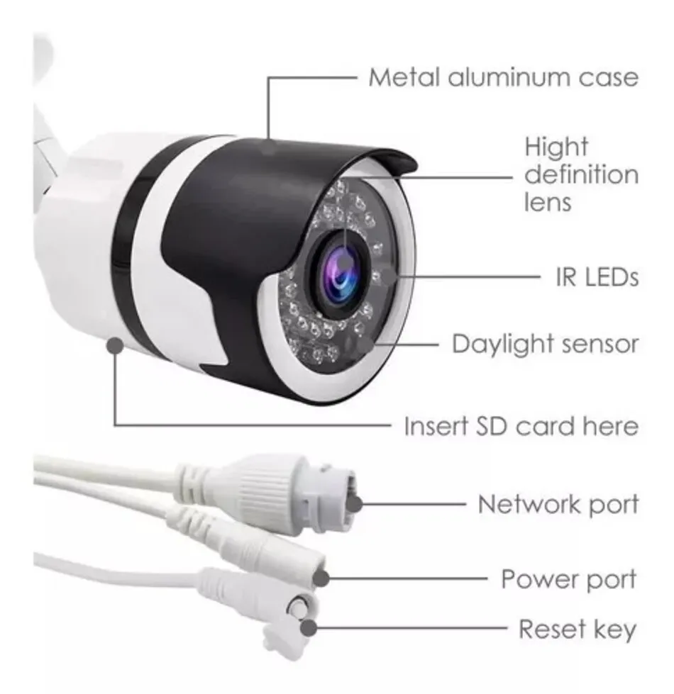 Camara Exterior Tipo Bala Ip Wifi Hd Con Vision Nocturna – Panoramica