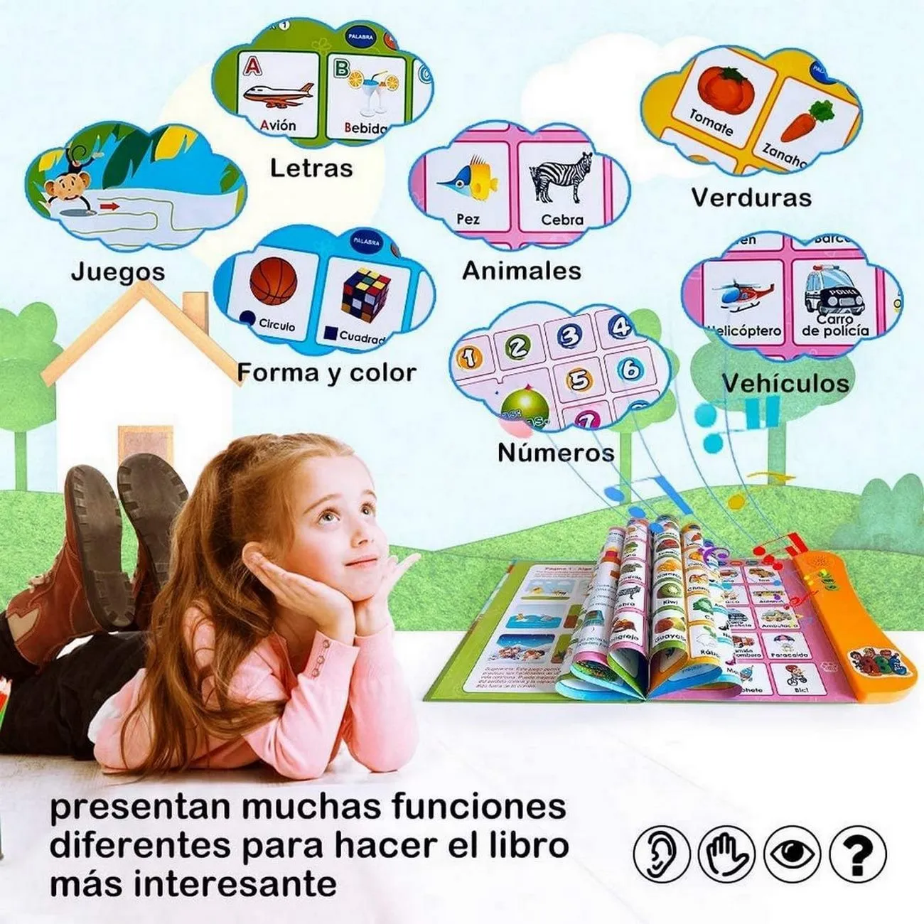 Mi Primer Libro Aprendizaje Juguete Niños Sonido Interactivo