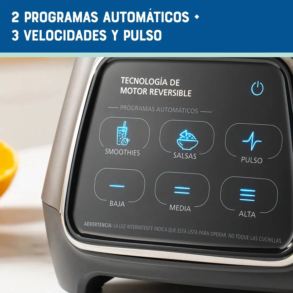 Licuadora Touch Oster Programas Automáticos Con Tecnología Reversible, Pantalla Táctil y Vaso BLend-N-Go BLSTPYG1312XBG