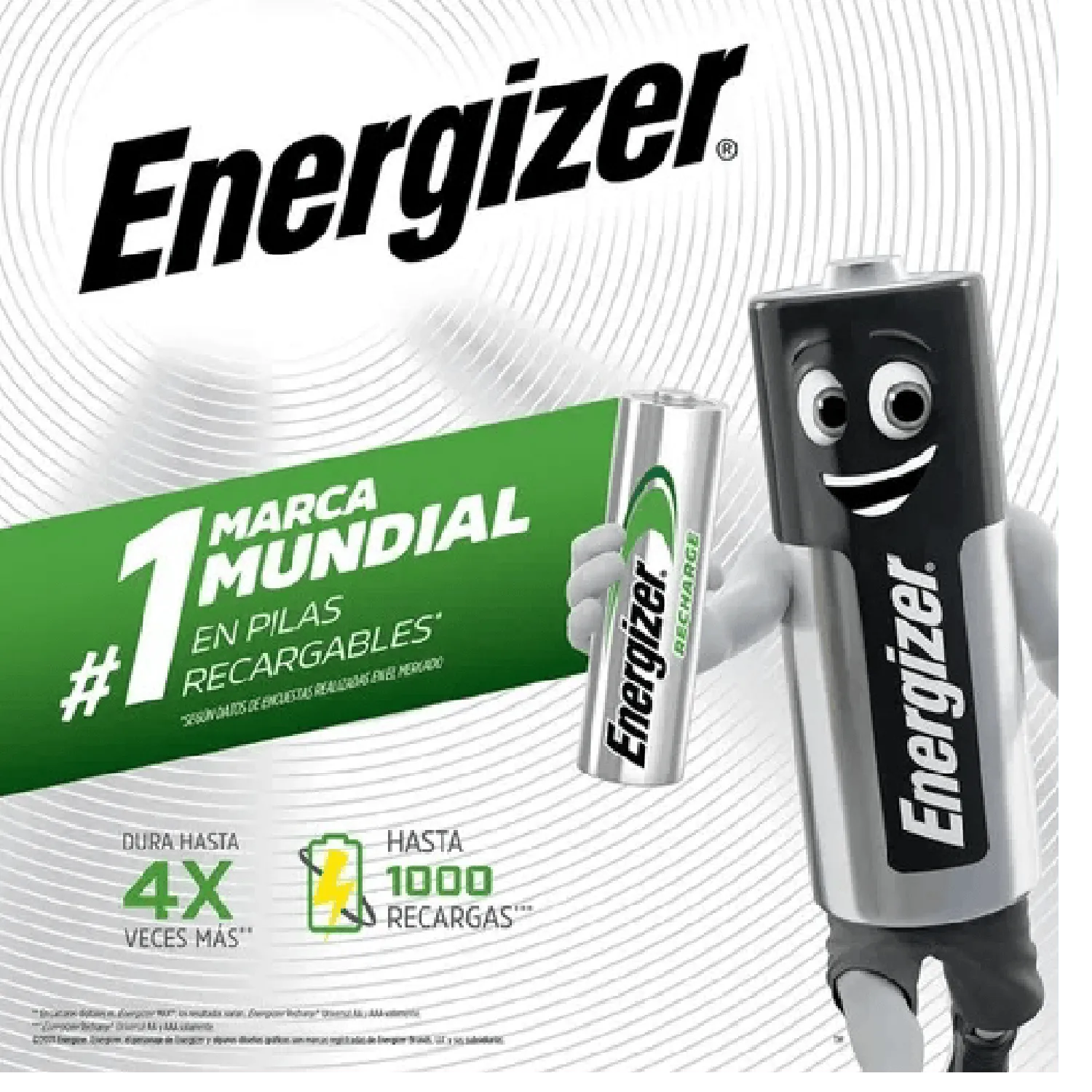 Cargador Universal Energizer + Pilas C2, D2, 9V