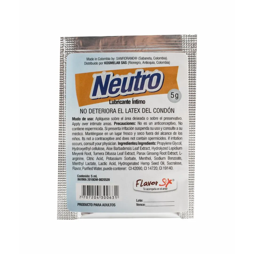 Lubricante Intimo Neutro 60 ml Flavor