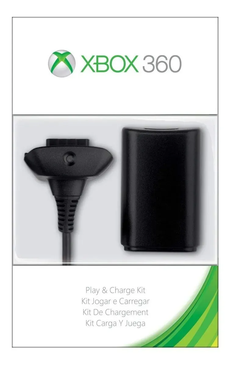 Kit Carga Y Juega Para Control Xbox 360 Pila Bateria Y Cable