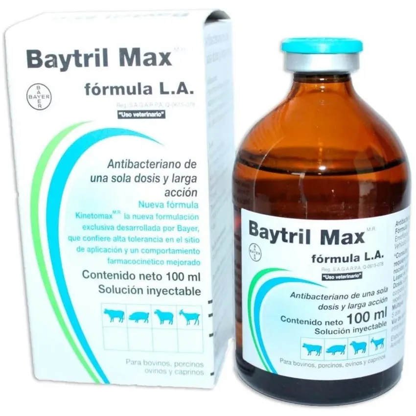 Baytril Max Antibiotico Inyectable Bovinos 100Ml