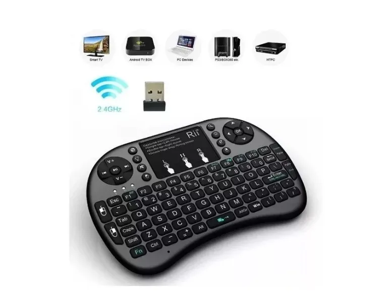 Mini Teclado Inalámbrico Airmouse Android Smart Tv Rgb Recargable