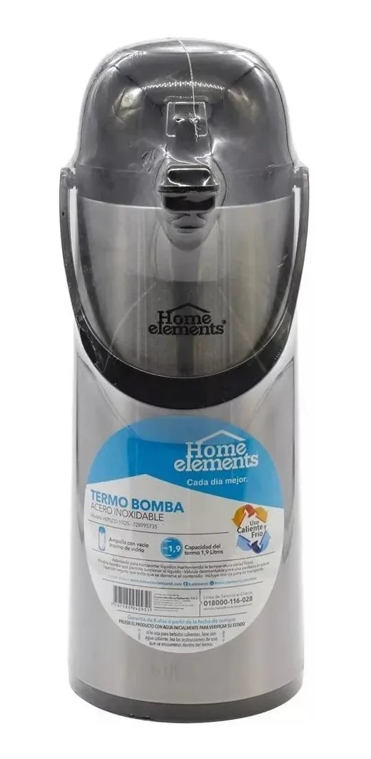 Termo Bomba Acero Inoxidable Dispensador 1.9 L Home Elements