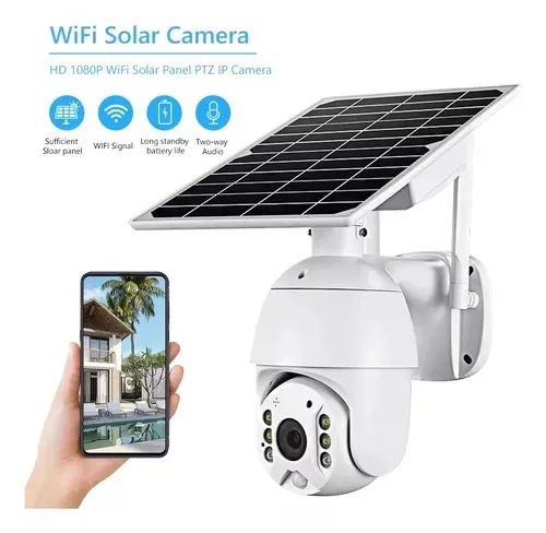 Camara Exterior Ip Panel Solar Wifi Ptz App Ubox CAM-PTZ-UBOX