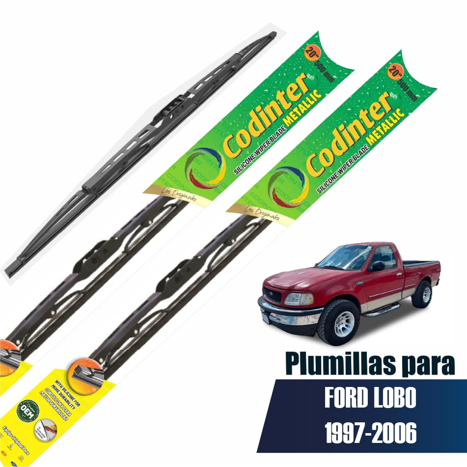 Par Plumillas Codinter Metallic Ford Lobo 20"| 20"