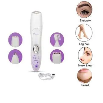 Kit De Depilación 4 En 1 Lavable Recargable Gm 3078 Para Mujer