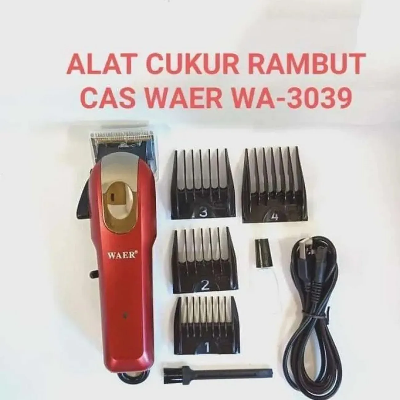 Maquina Peluqueria Cortadora De Pelo Waer Wa-3039 Recargable