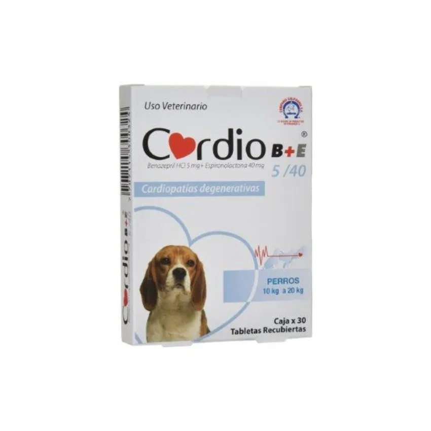 Cardio Be 5-40 Insuficiencia Cardiaca Perros 10-20Kg 30 Tab