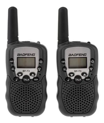 Radio Mini Walkie Talkies Bf T3 X 2 Baofeng Negro 22 Canales Pareja